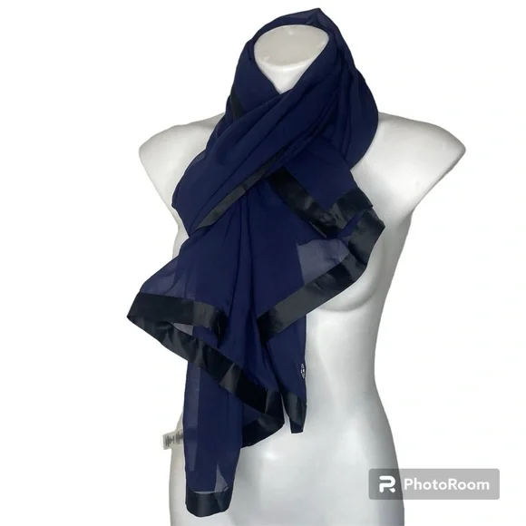 Calvin Klein Accessories Calvin Klein Scarf Blue Black 28 X 72